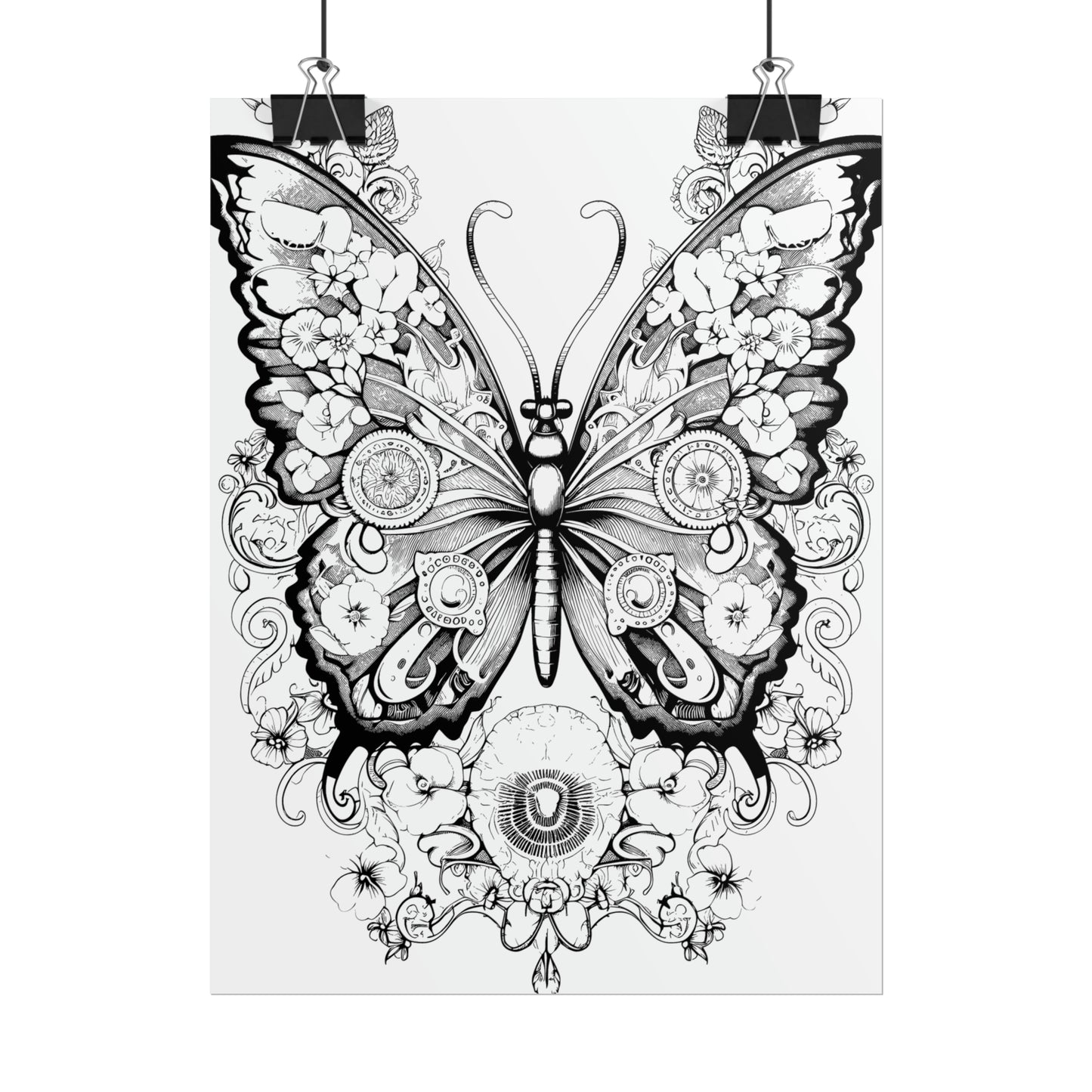Butterfly Coloring Art Posters