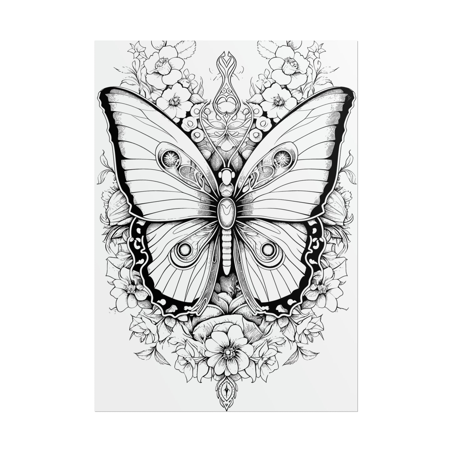 Butterfly Coloring Art Posters