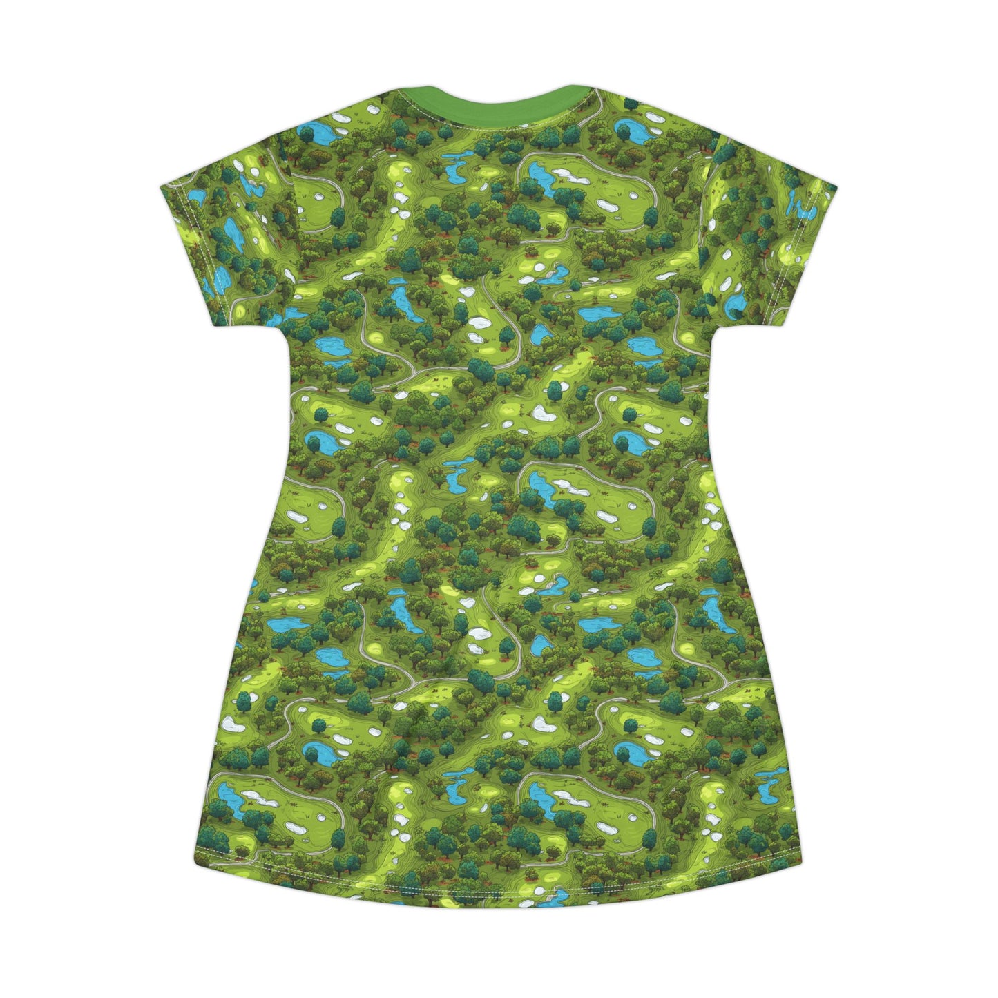 Whimsical Golf Course T-Shirt Dress for Golf Enthusiasts