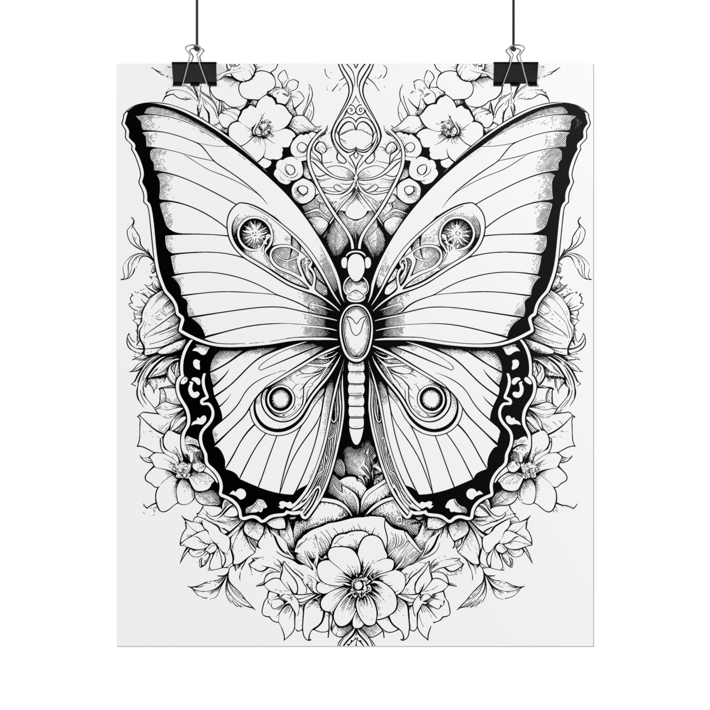Butterfly Coloring Art Posters