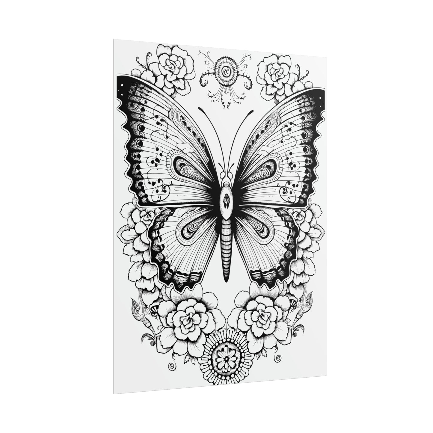 Butterfly Coloring Art Posters
