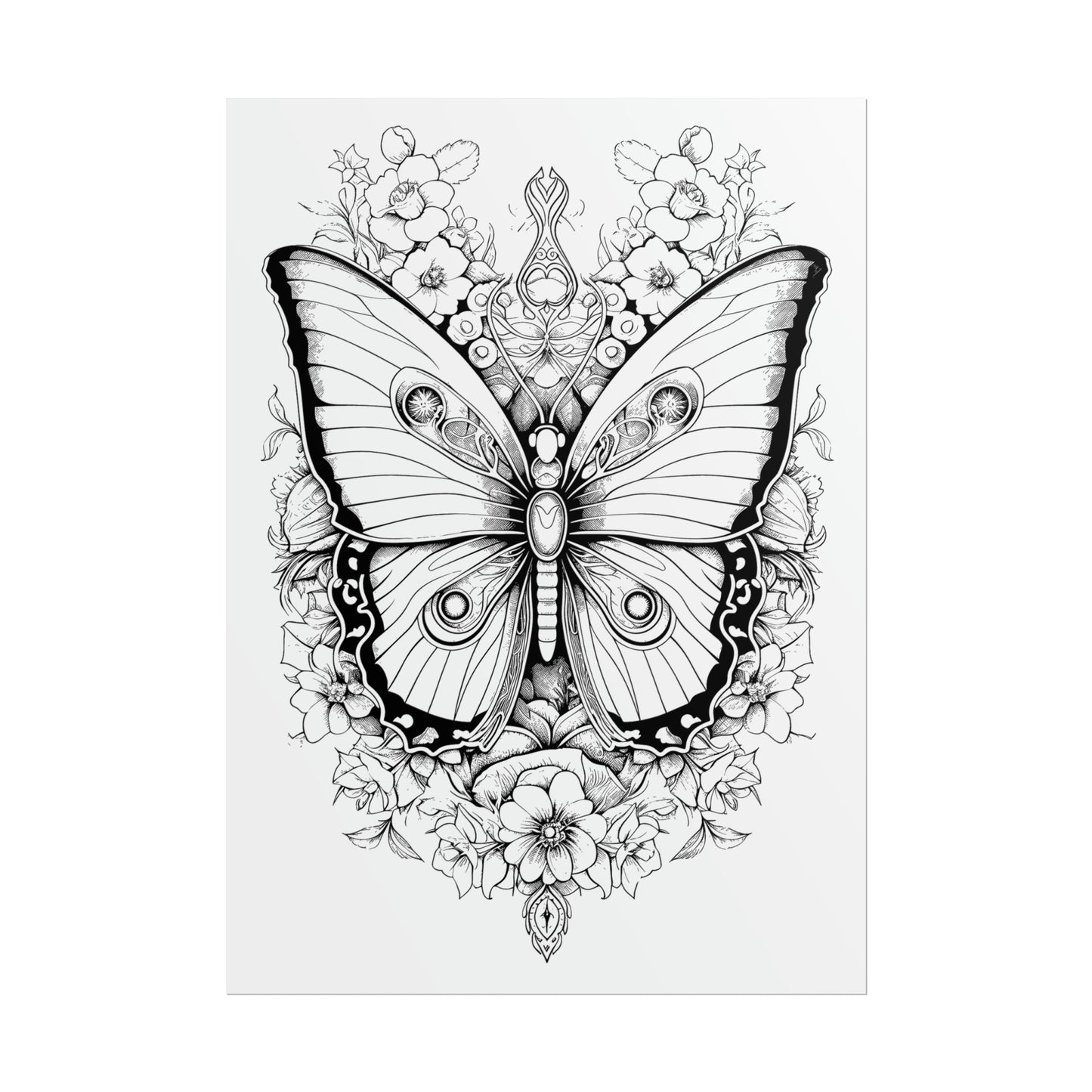 Butterfly Coloring Art Posters