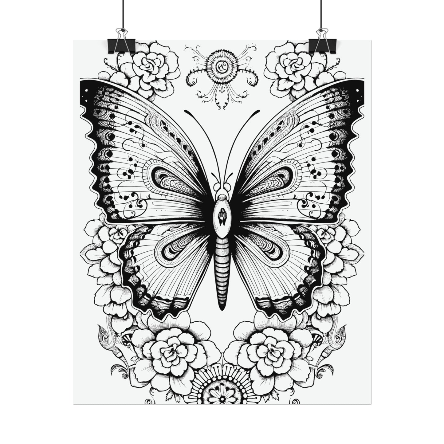 Butterfly Coloring Art Posters