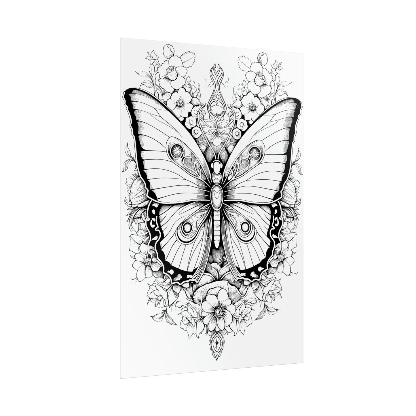Butterfly Coloring Art Posters