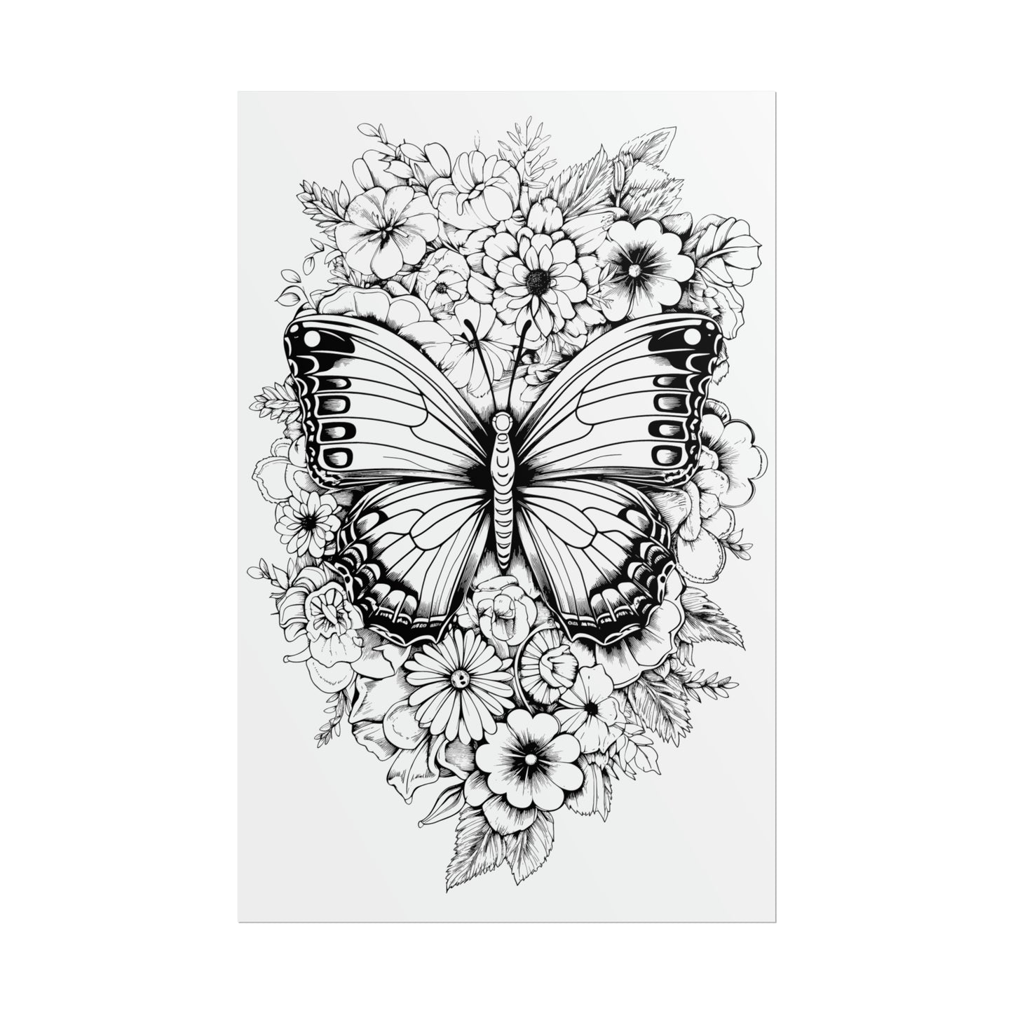 Butterfly Coloring Art Posters