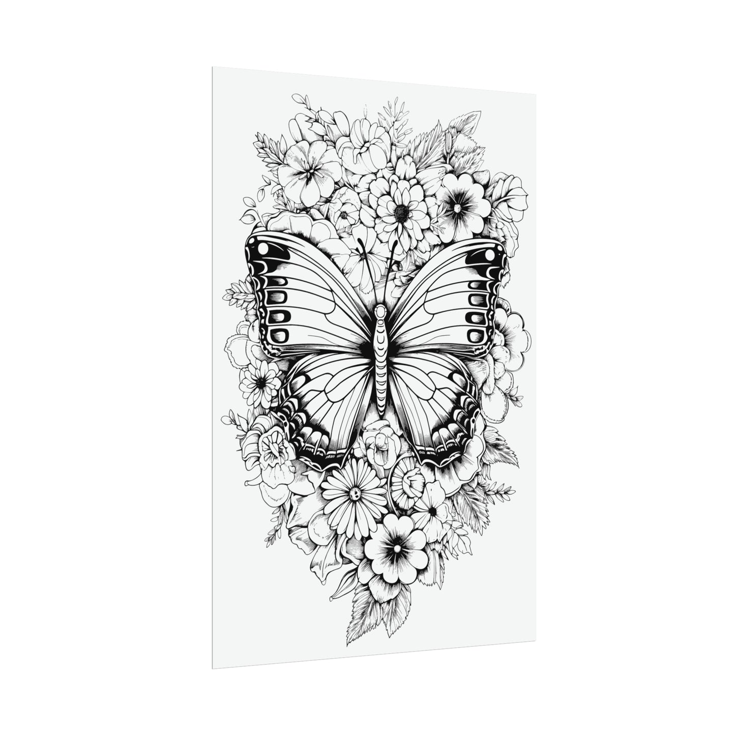 Butterfly Coloring Art Posters