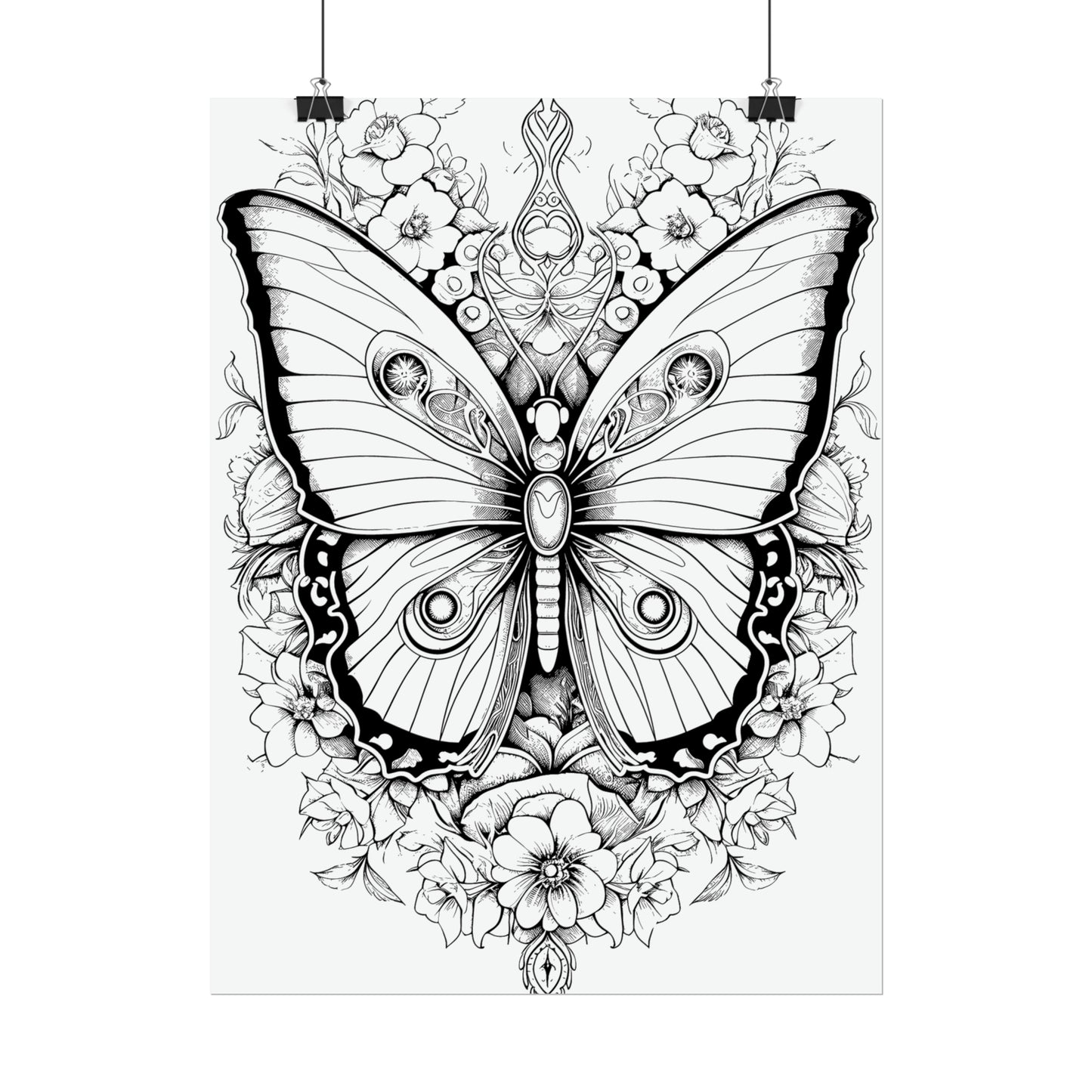 Butterfly Coloring Art Posters