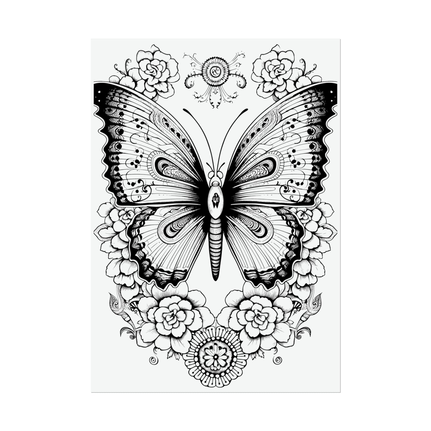 Butterfly Coloring Art Posters