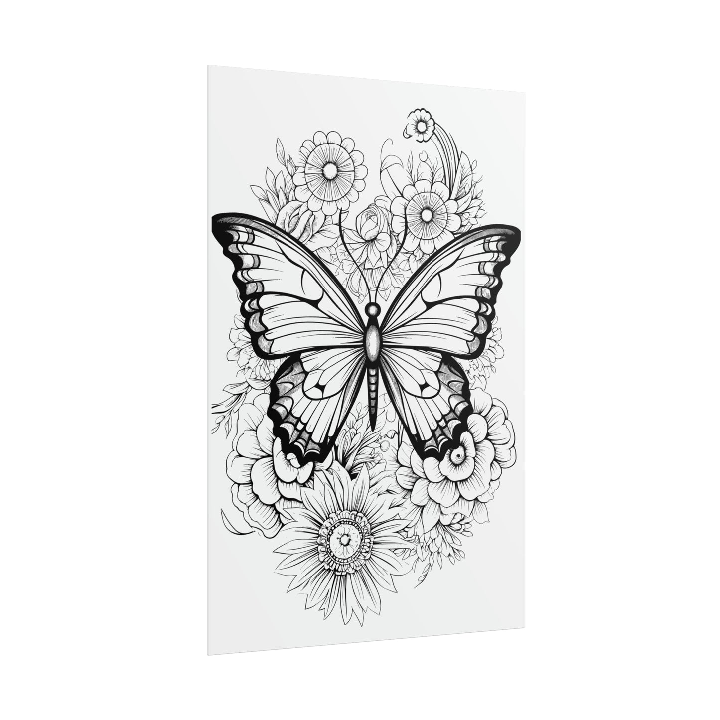 Butterfly Coloring Art Posters