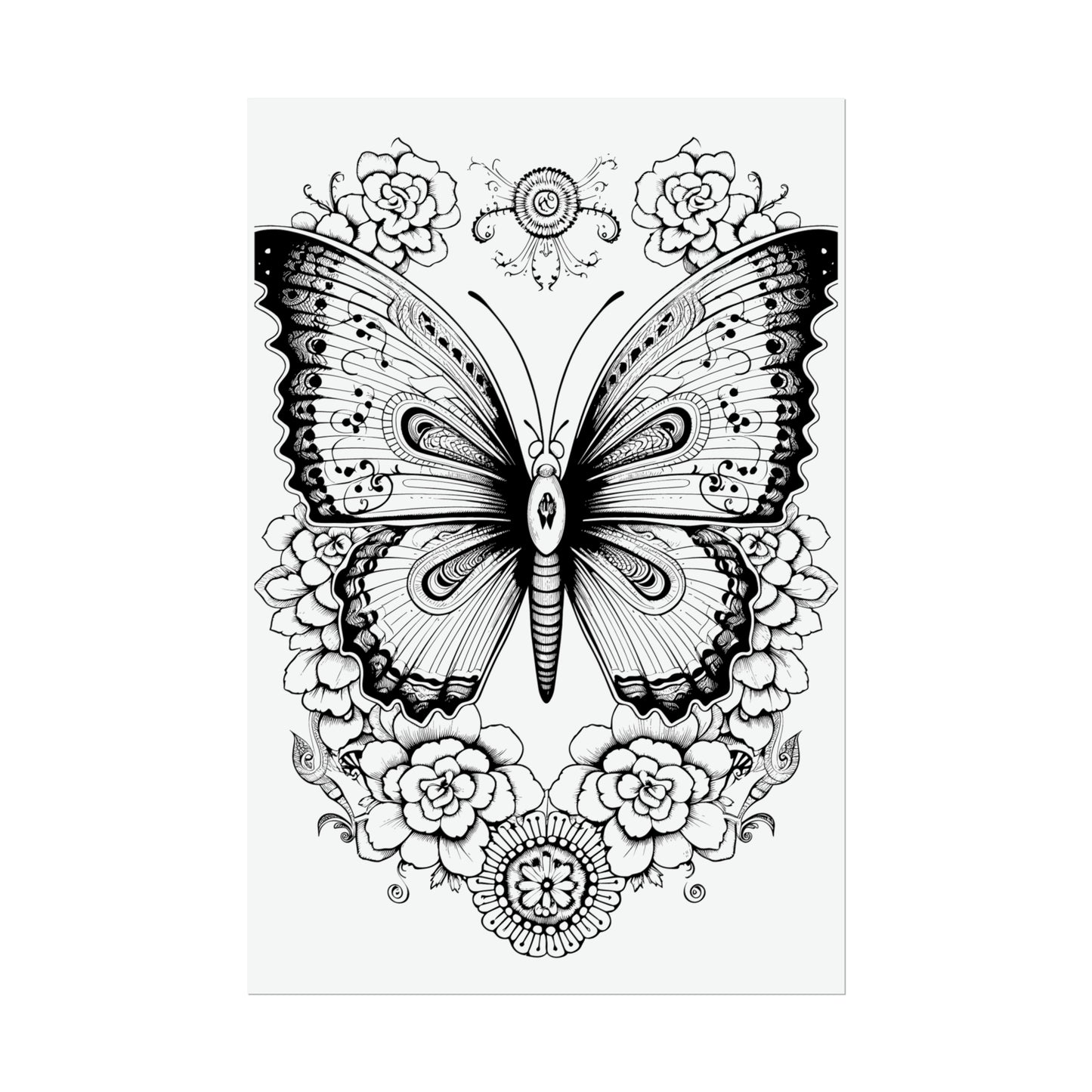 Butterfly Coloring Art Posters
