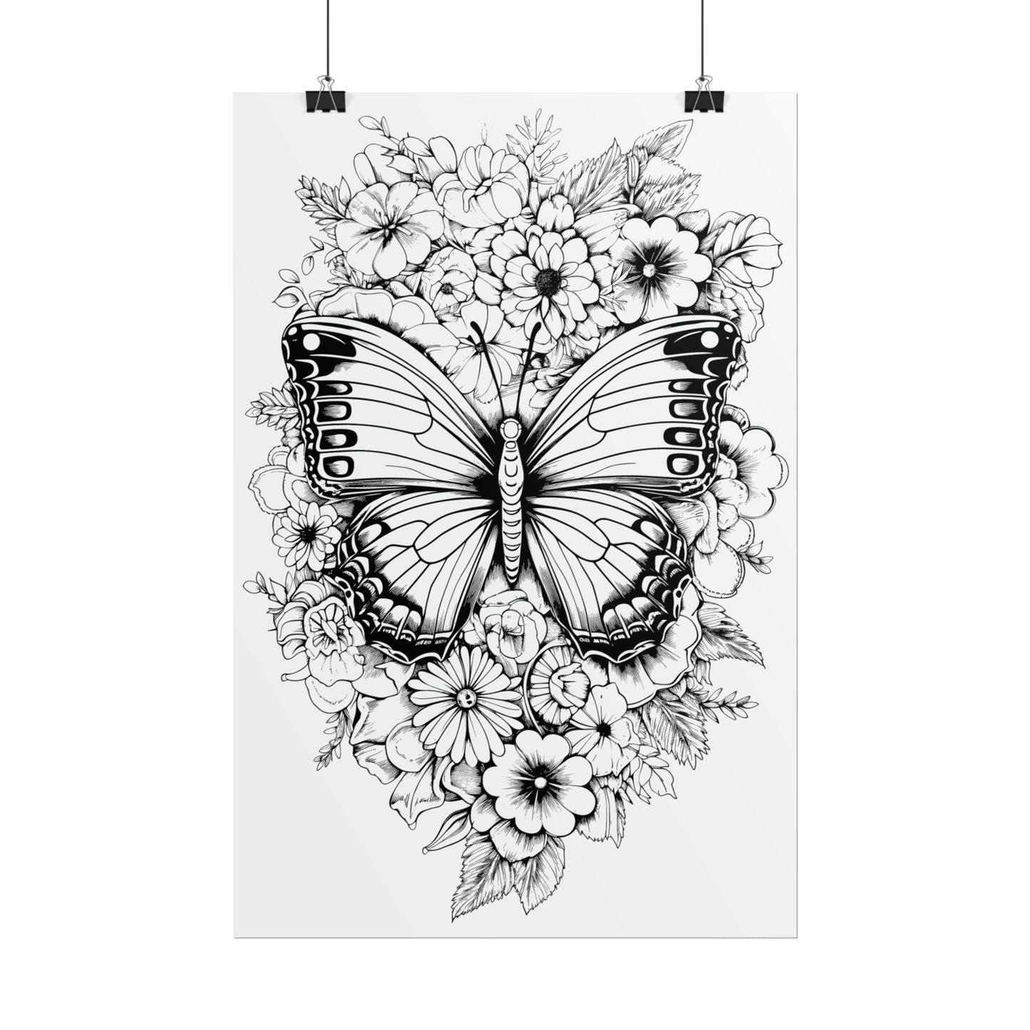 Butterfly Coloring Art Posters