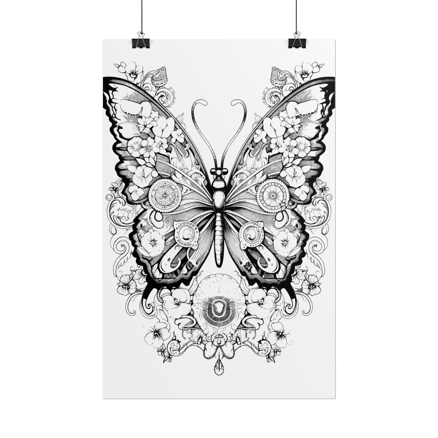 Butterfly Coloring Art Posters