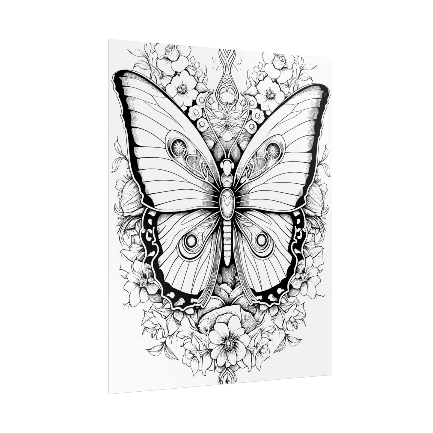 Butterfly Coloring Art Posters