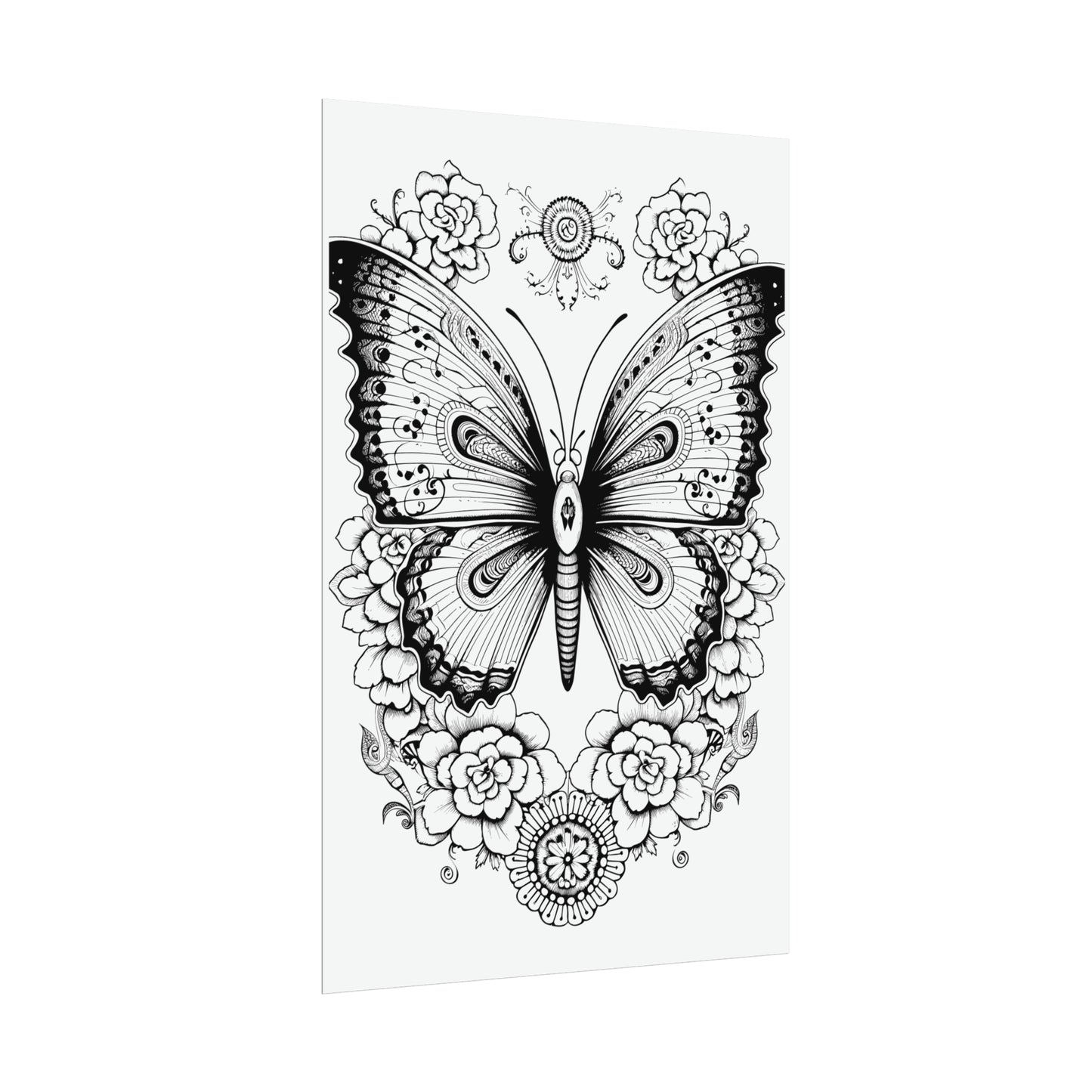 Butterfly Coloring Art Posters