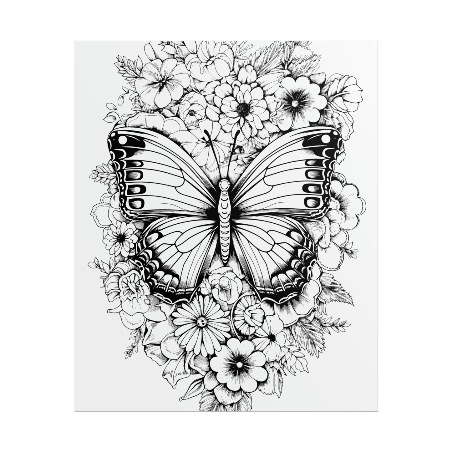 Butterfly Coloring Art Posters