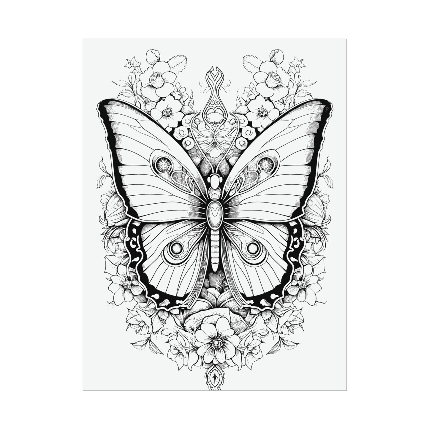 Butterfly Coloring Art Posters