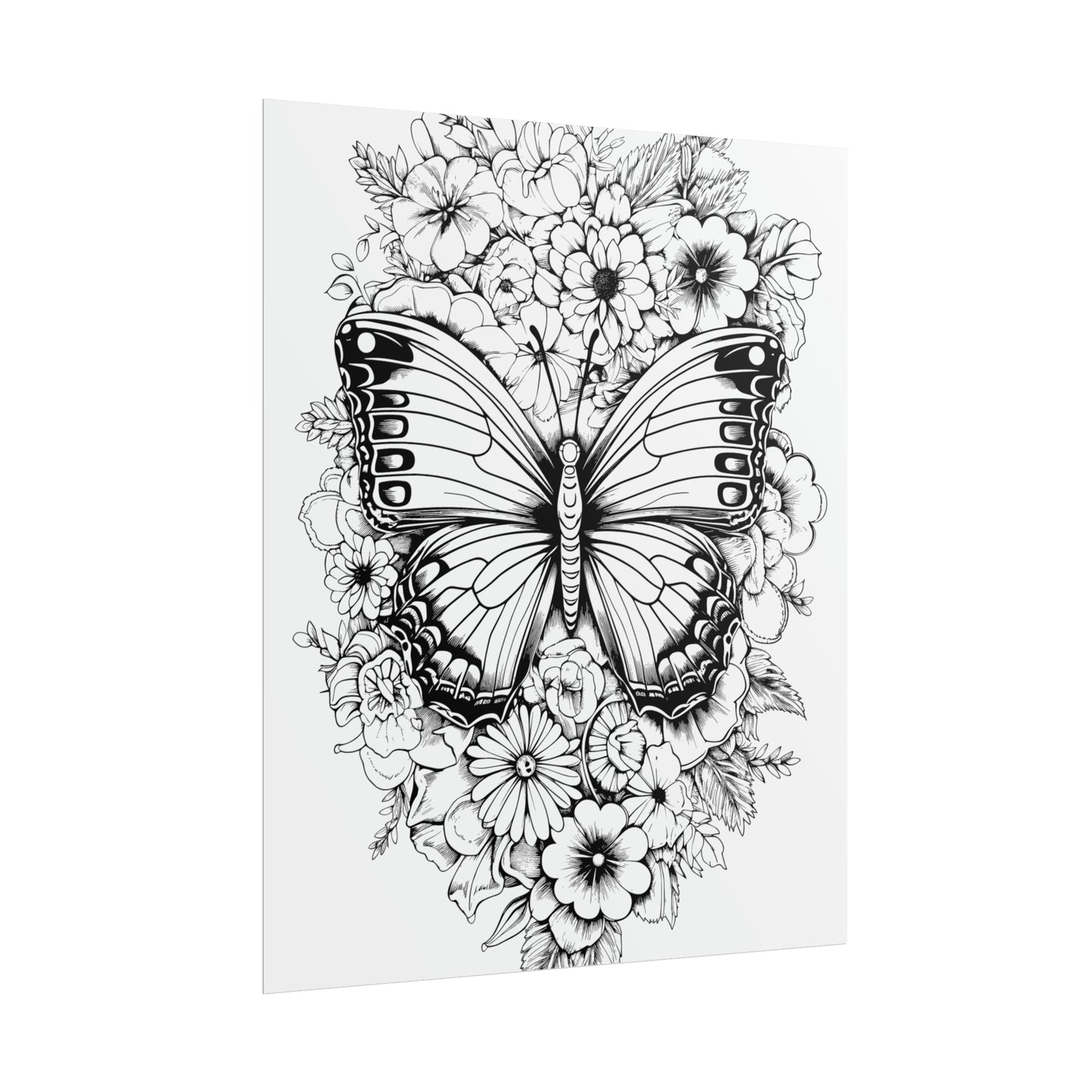 Butterfly Coloring Art Posters