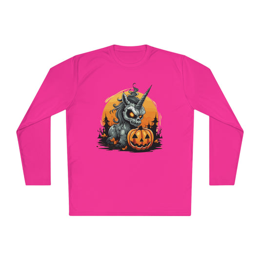 Halloween Scary Unicorn Unisex Lightweight Long Sleeve Tee