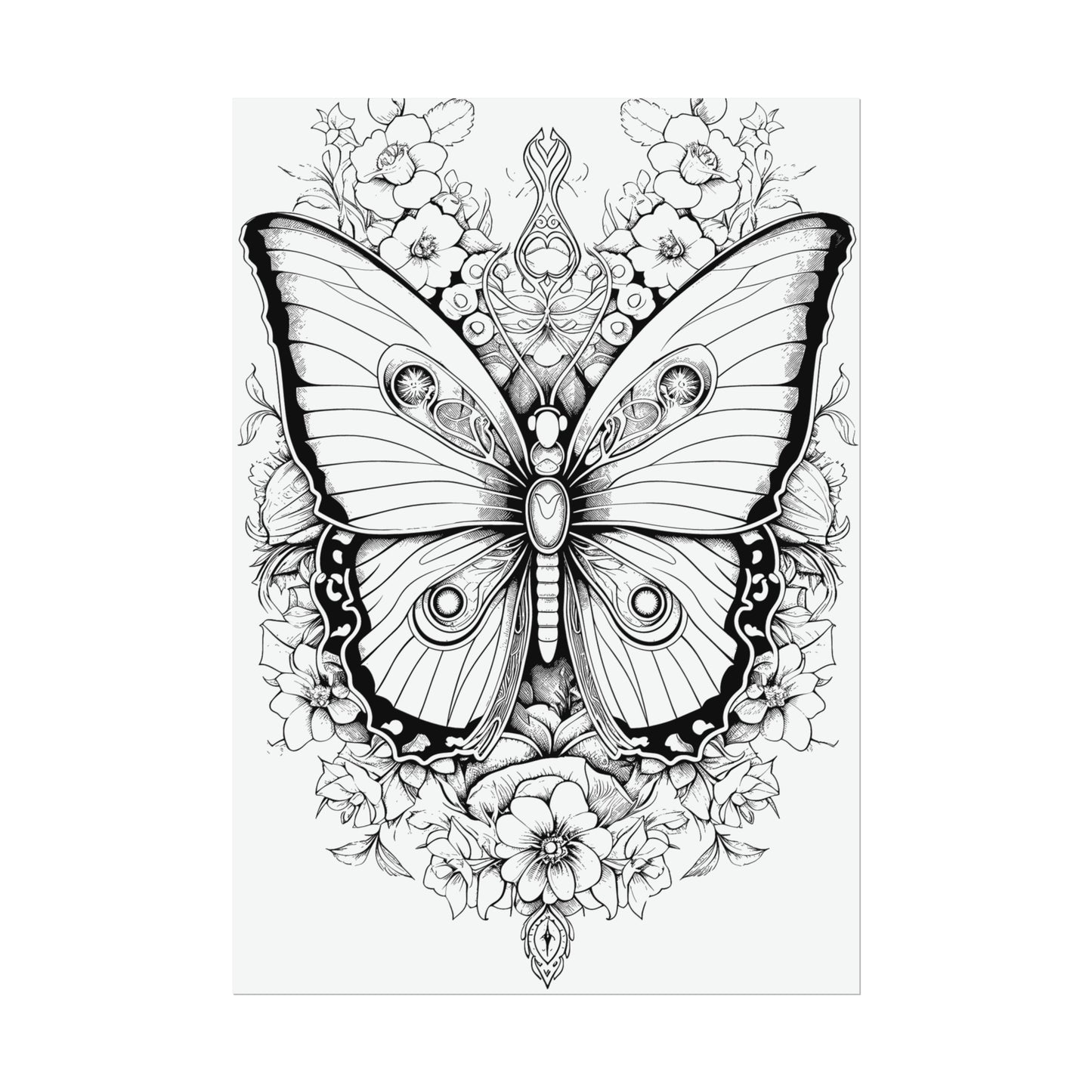 Butterfly Coloring Art Posters