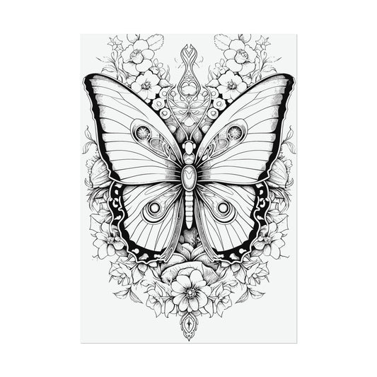 Butterfly Coloring Art Posters
