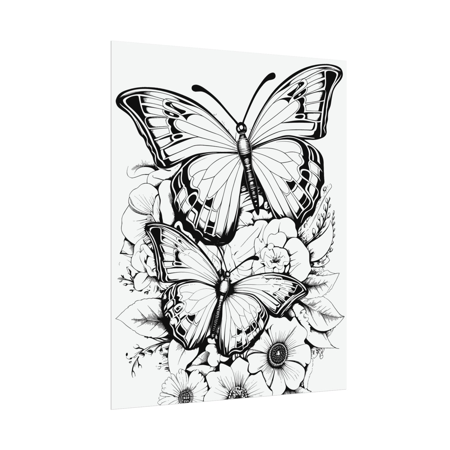 Butterfly Coloring Art Posters