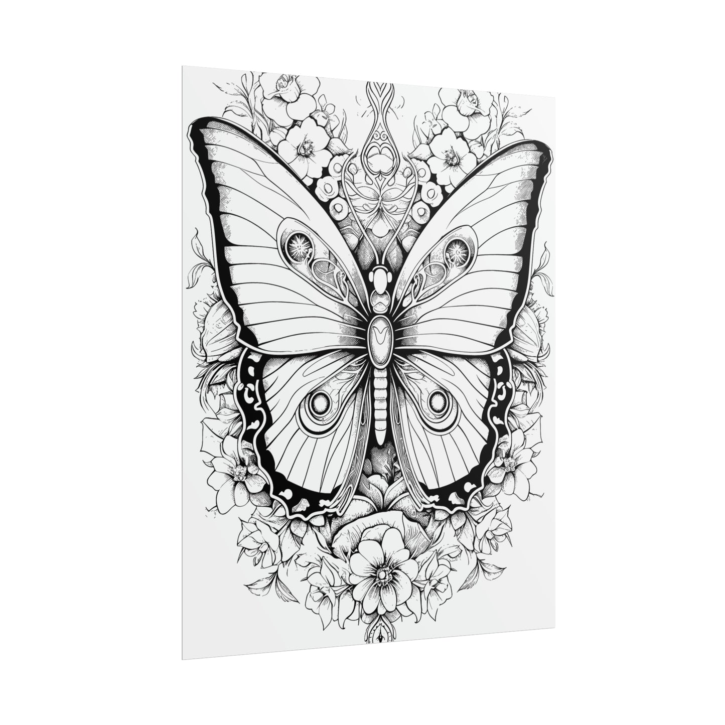 Butterfly Coloring Art Posters
