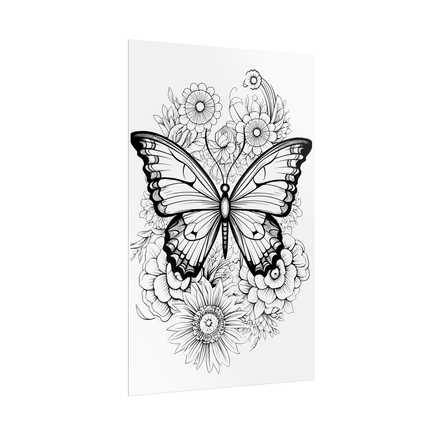 Butterfly Coloring Art Posters