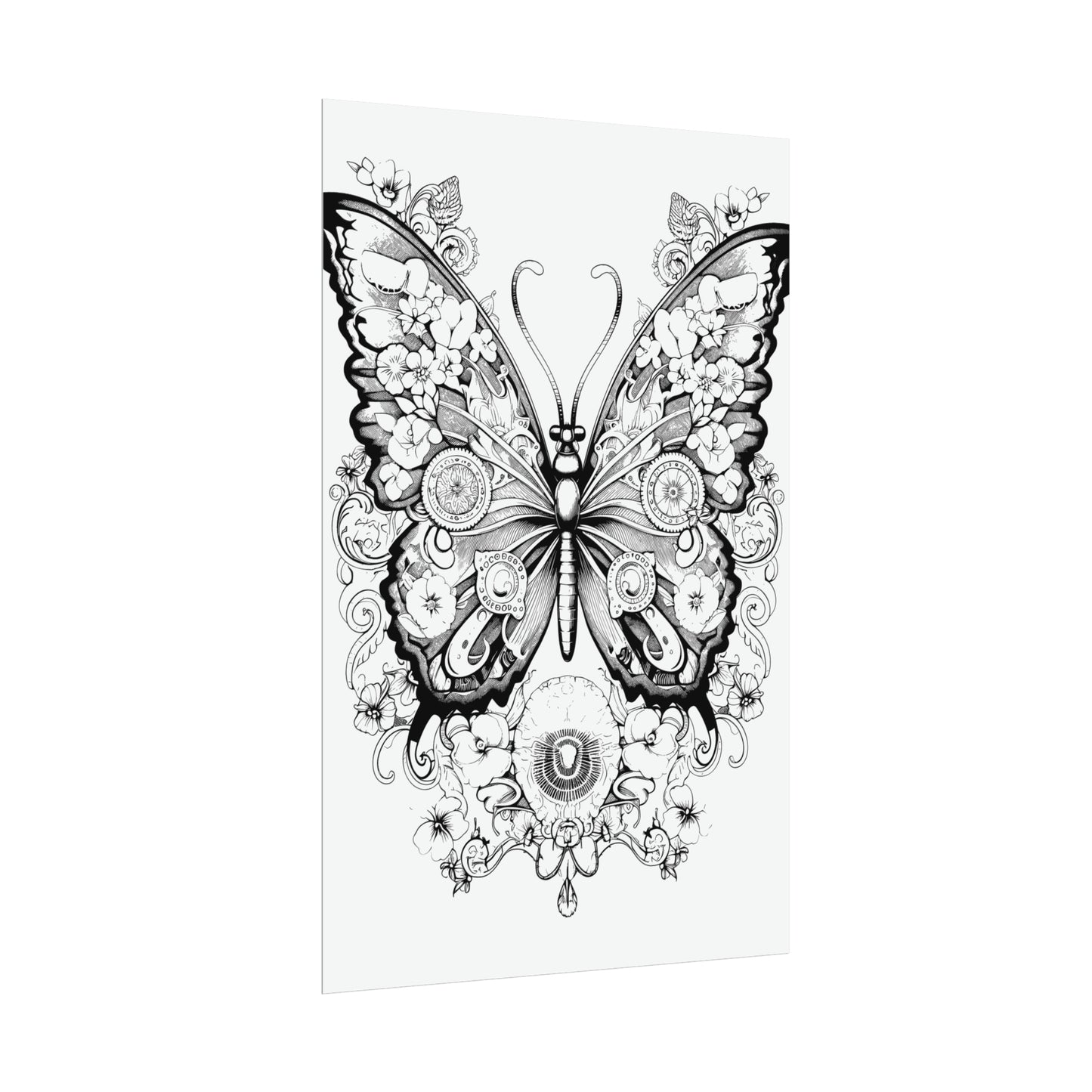 Butterfly Coloring Art Posters