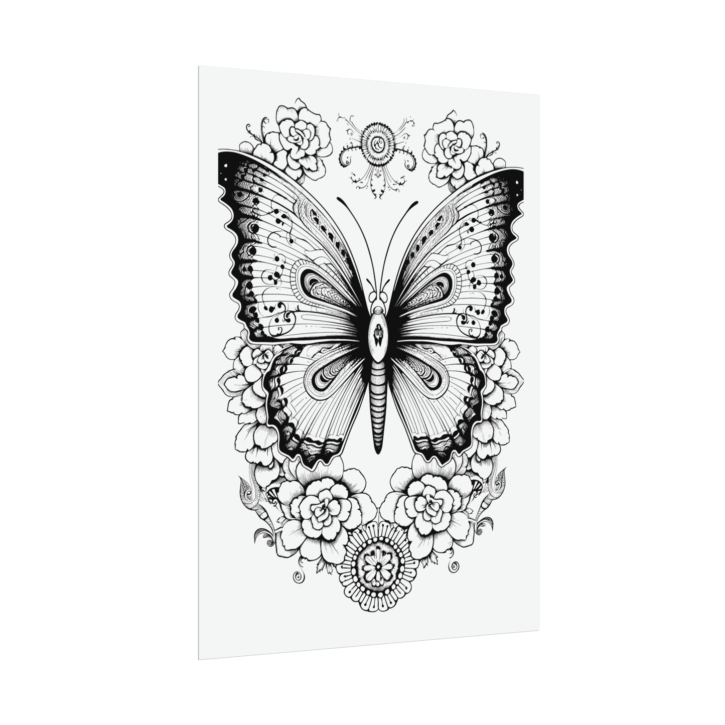 Butterfly Coloring Art Posters