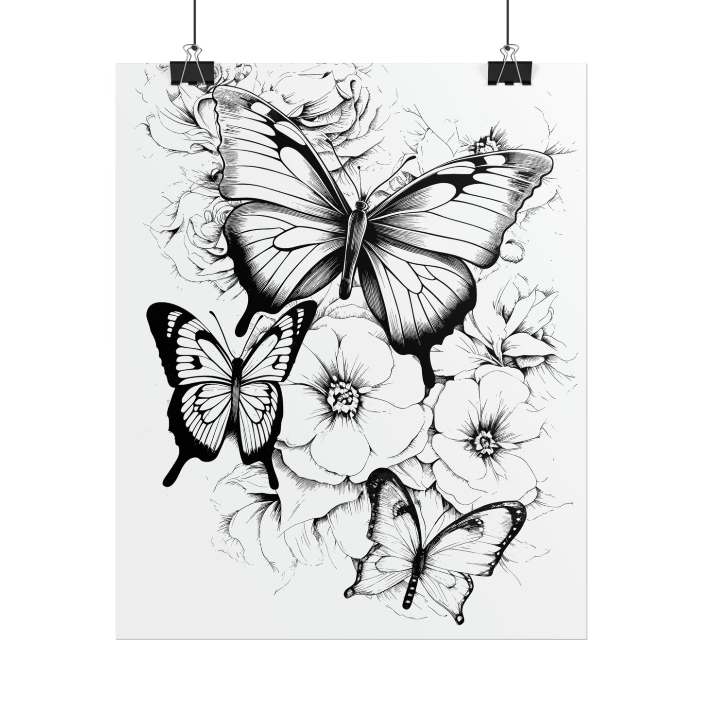Butterfly Coloring Art Posters