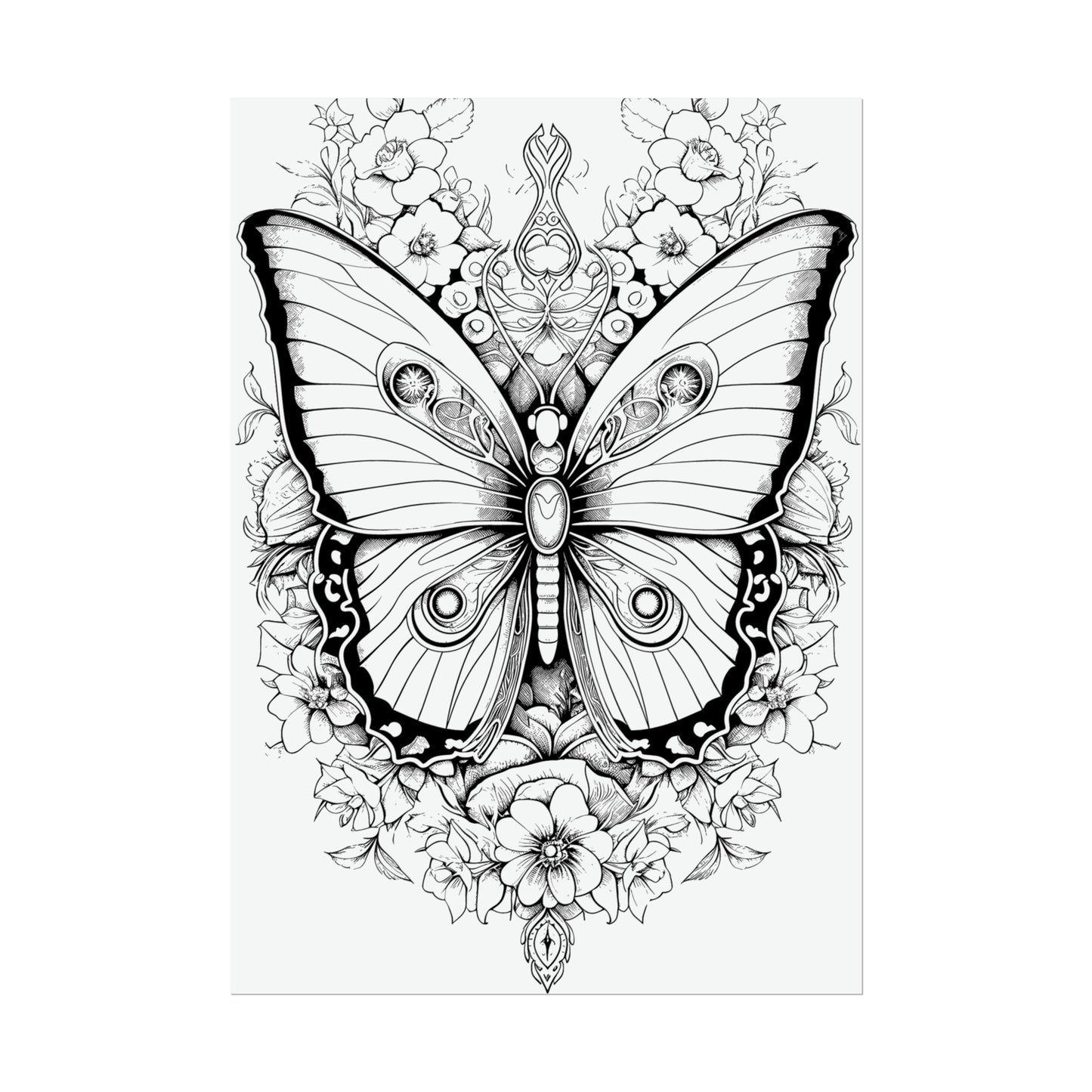 Butterfly Coloring Art Posters