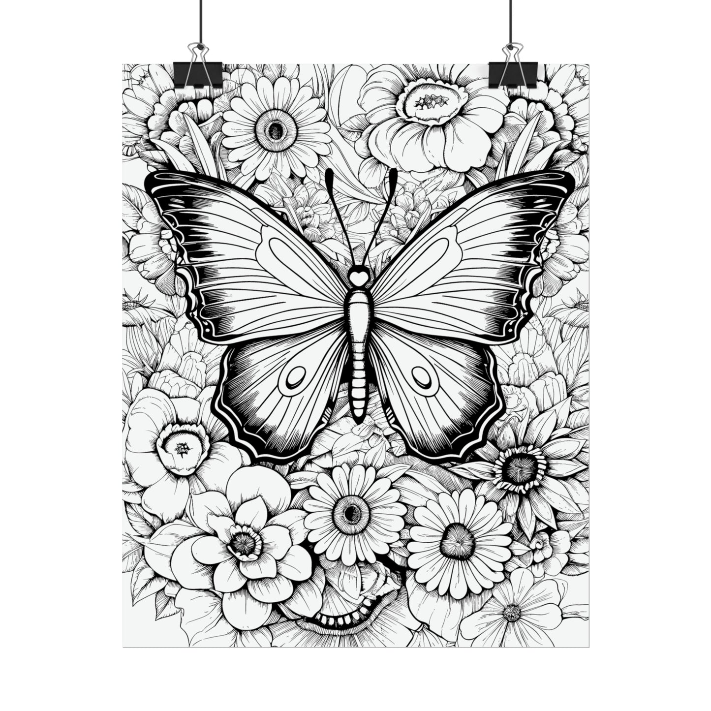 Butterfly Coloring Art Posters