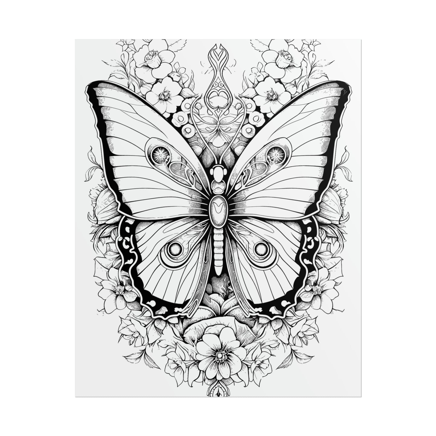 Butterfly Coloring Art Posters
