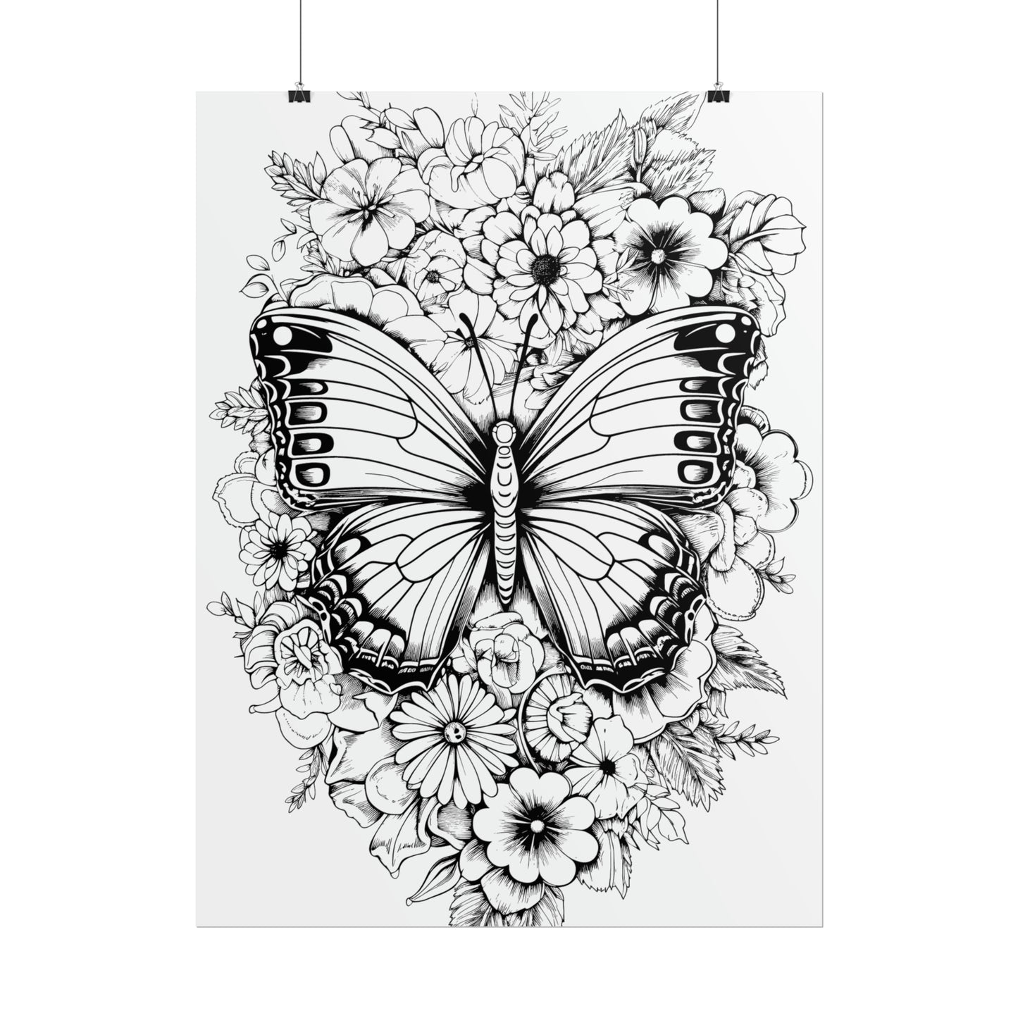 Butterfly Coloring Art Posters