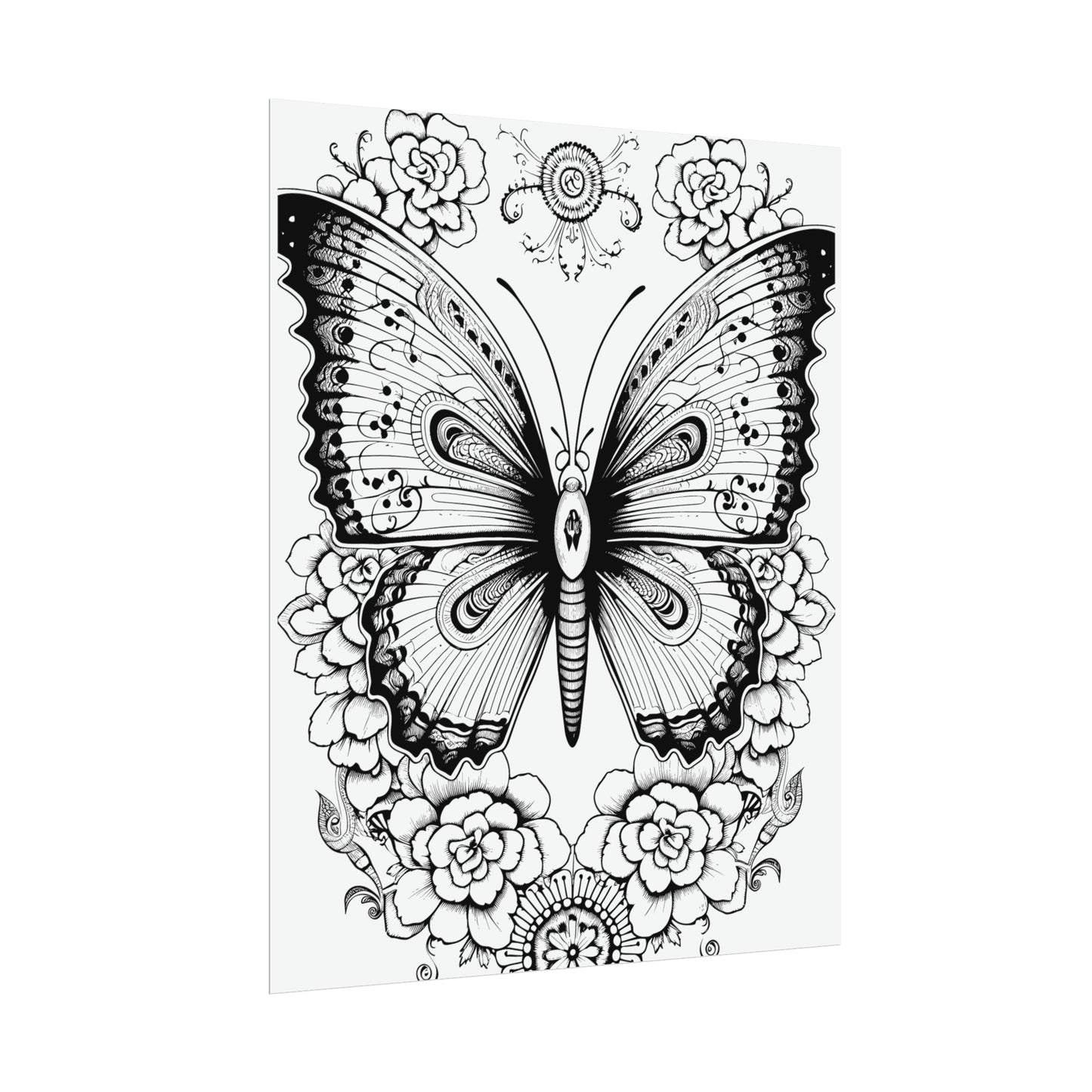 Butterfly Coloring Art Posters