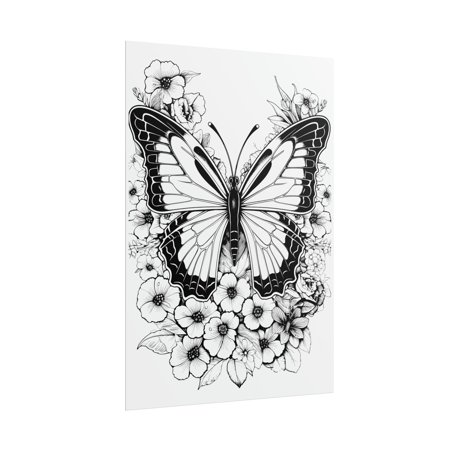 Butterfly Coloring Art Posters