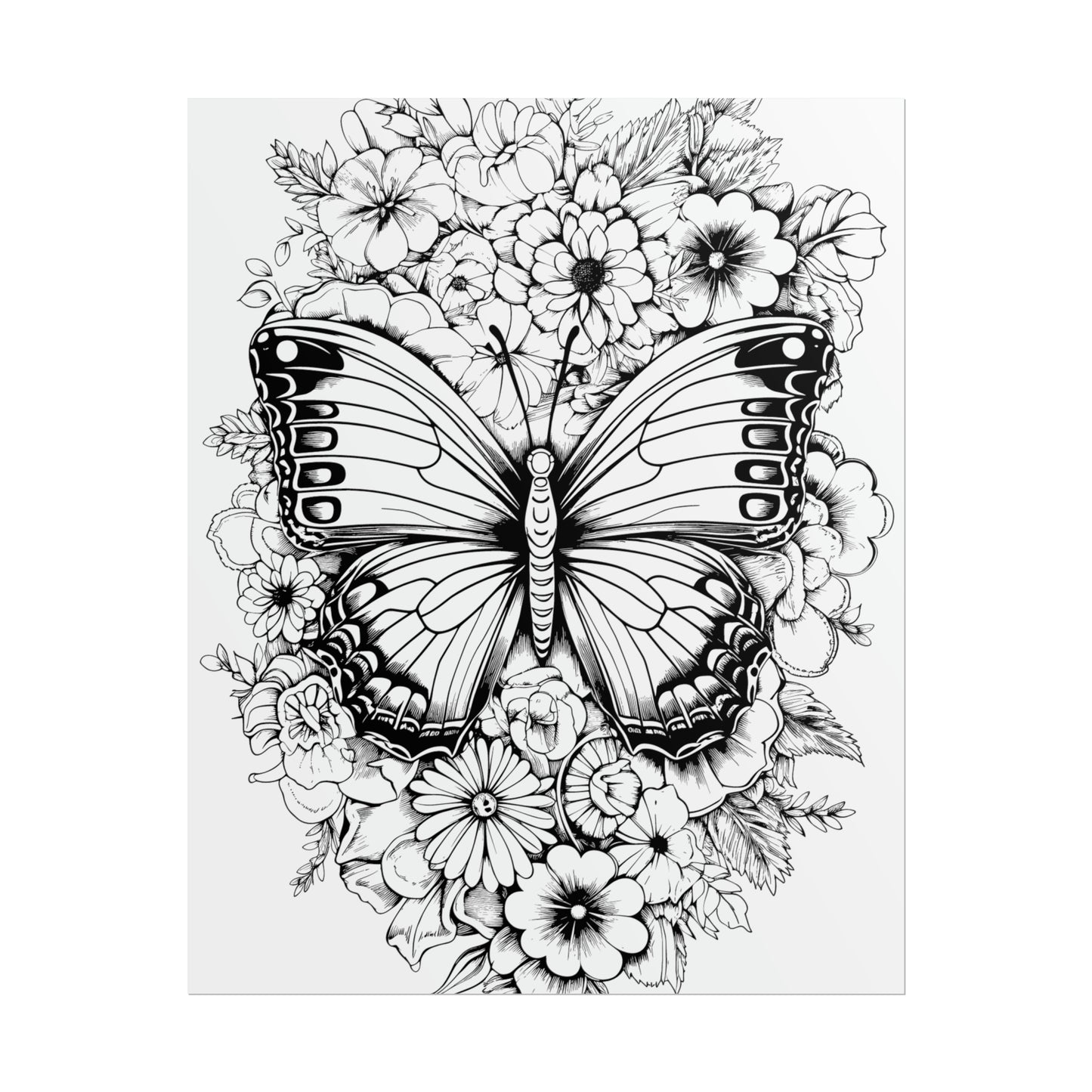 Butterfly Coloring Art Posters