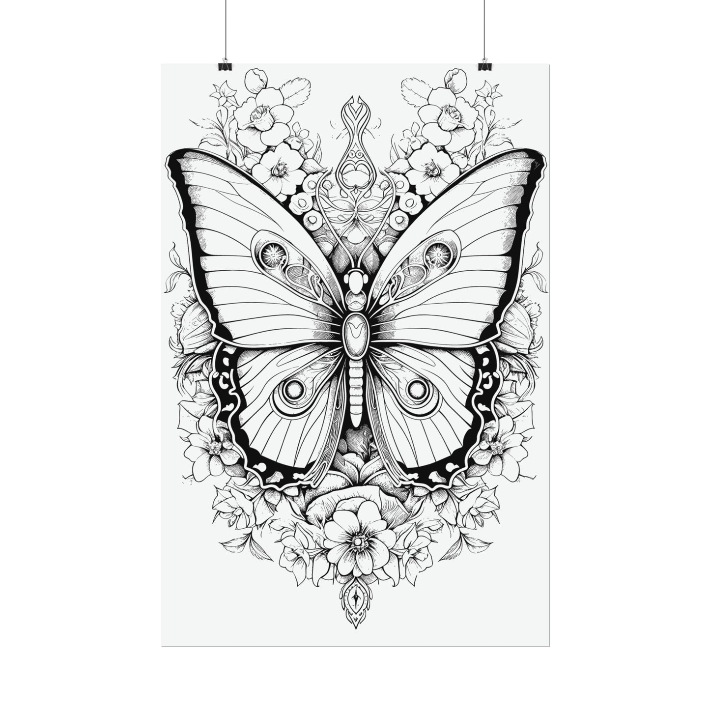 Butterfly Coloring Art Posters