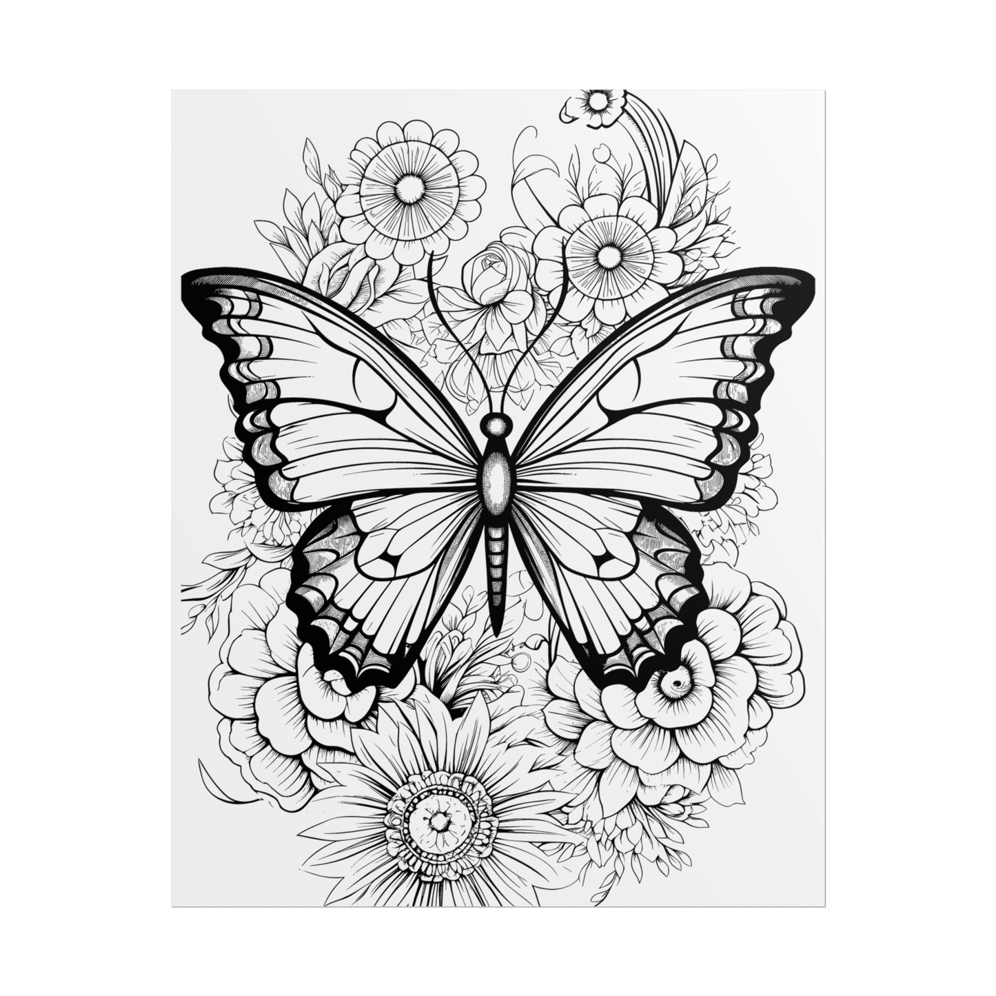 Butterfly Coloring Art Posters