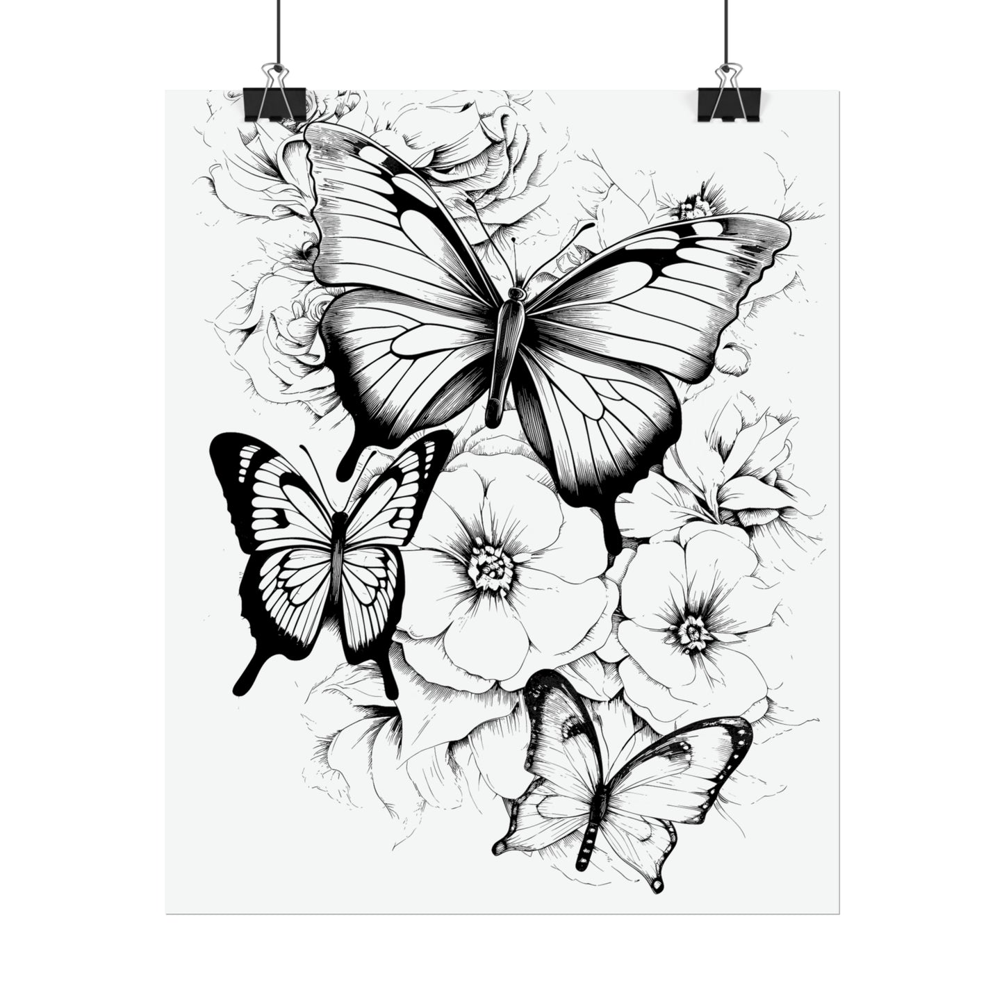 Butterfly Coloring Art Posters