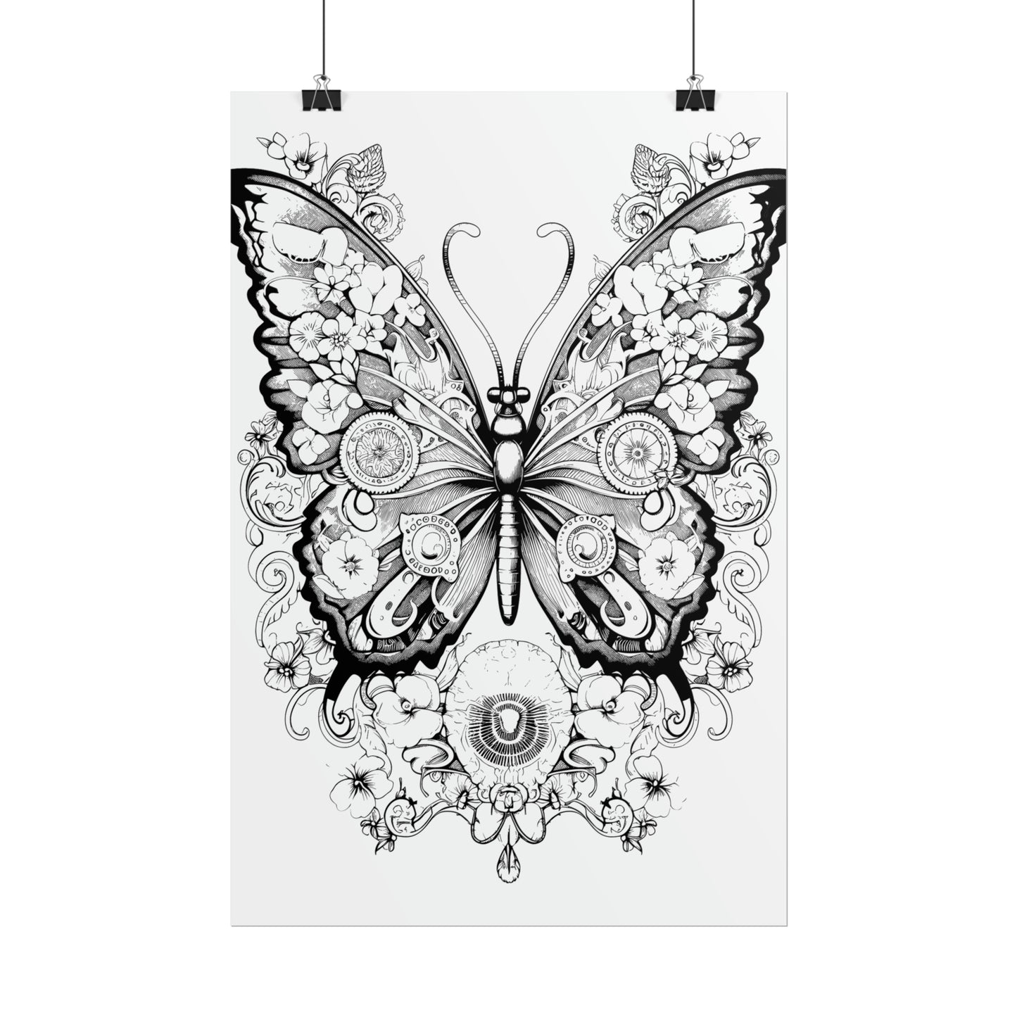 Butterfly Coloring Art Posters