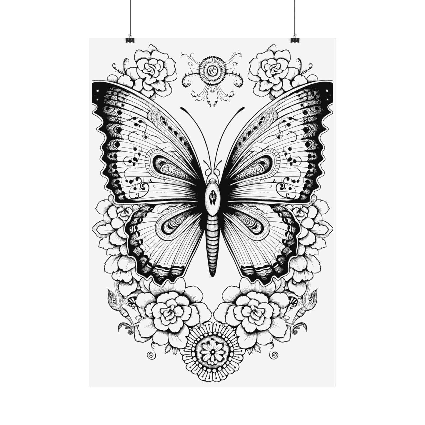 Butterfly Coloring Art Posters