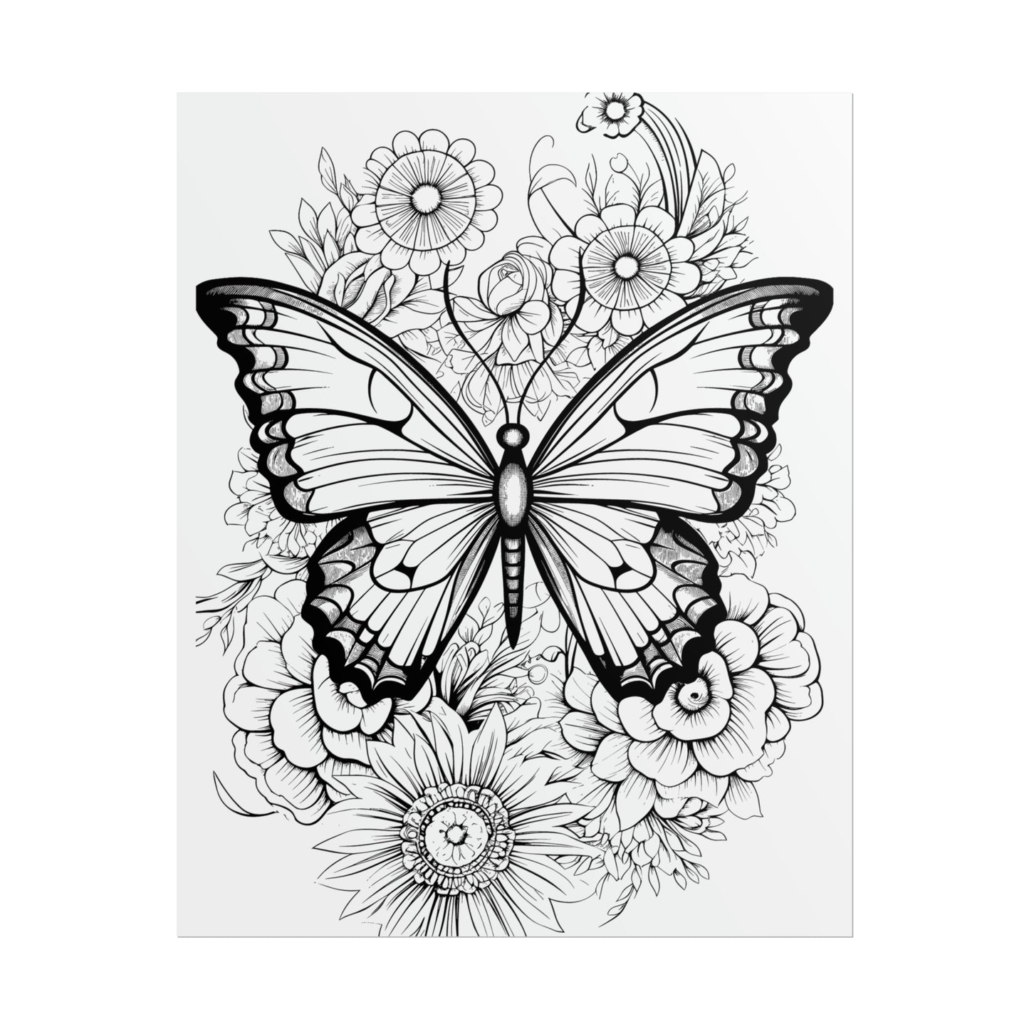 Butterfly Coloring Art Posters