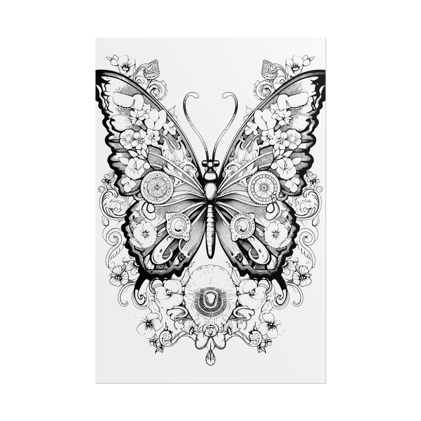 Butterfly Coloring Art Posters