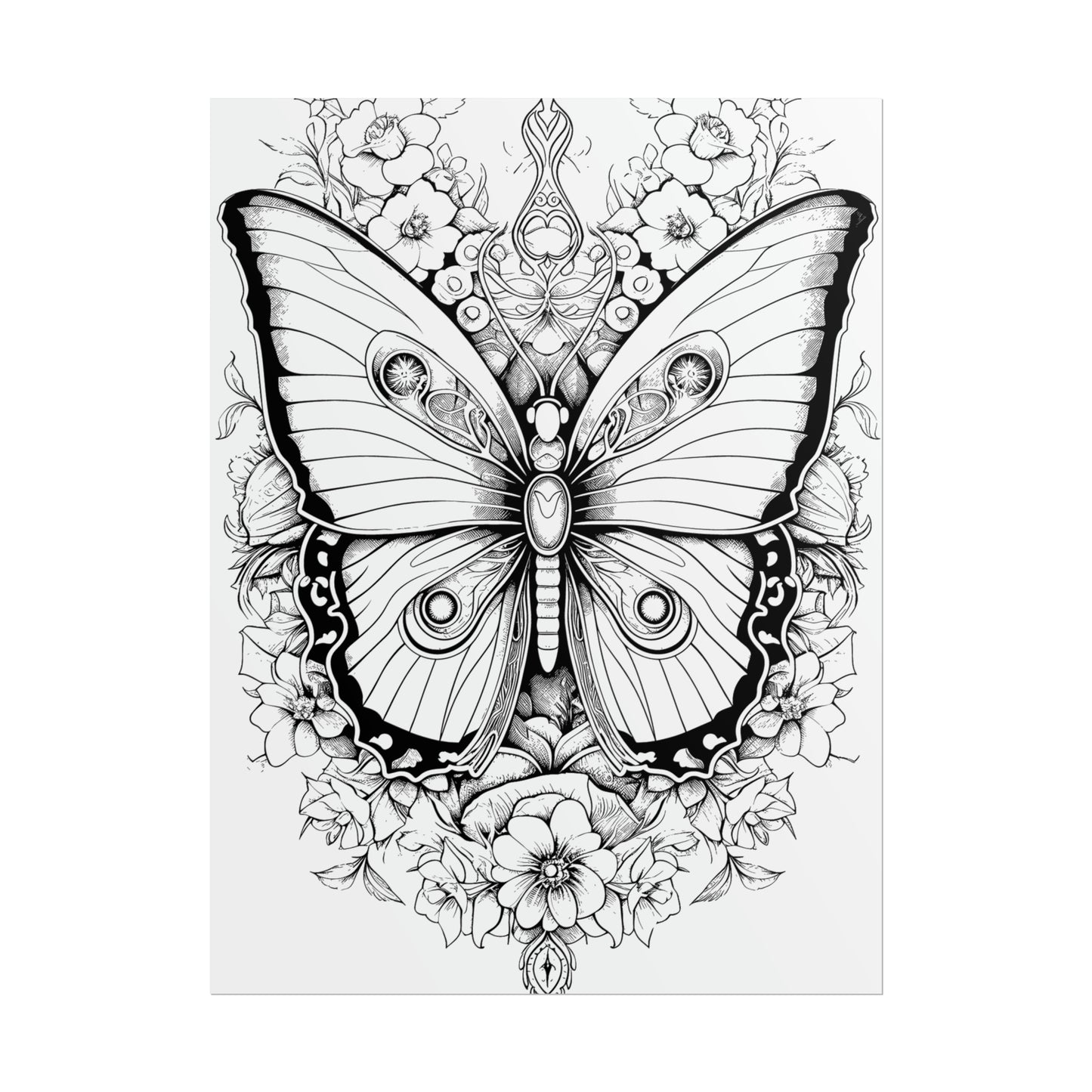 Butterfly Coloring Art Posters