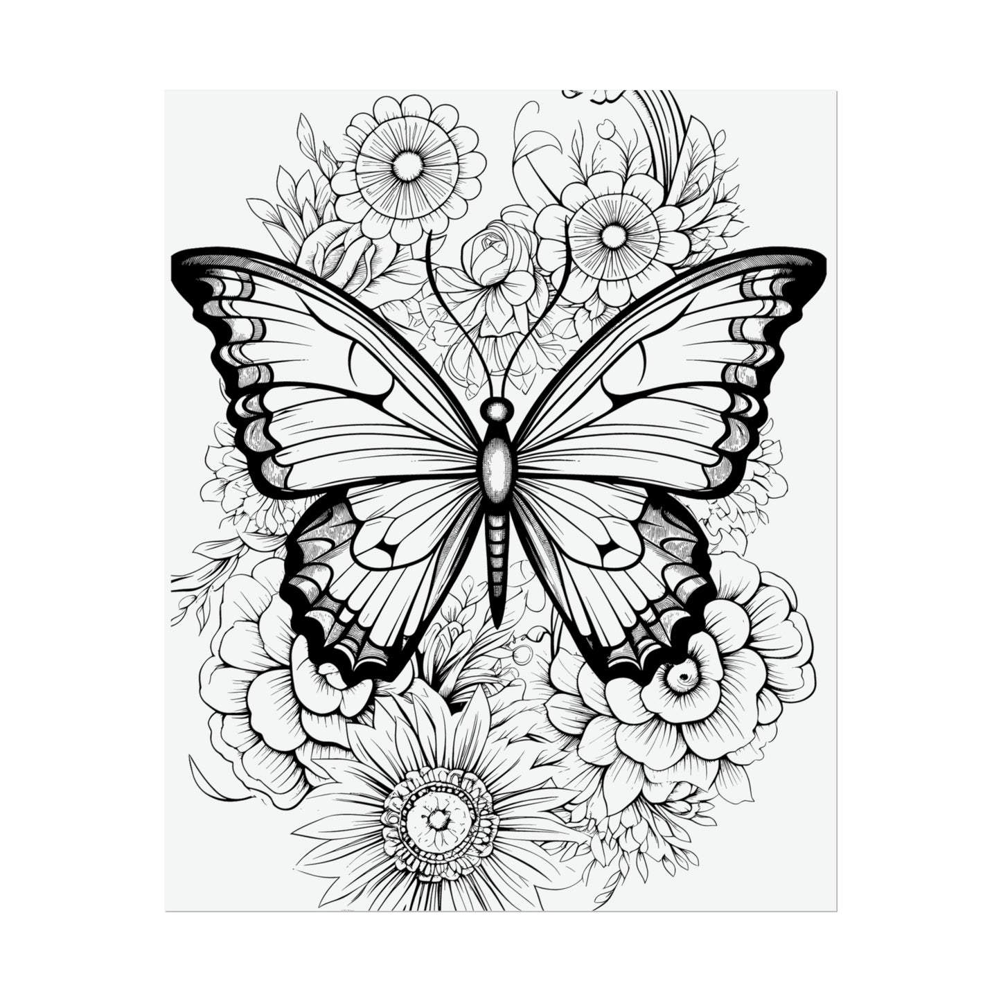 Butterfly Coloring Art Posters