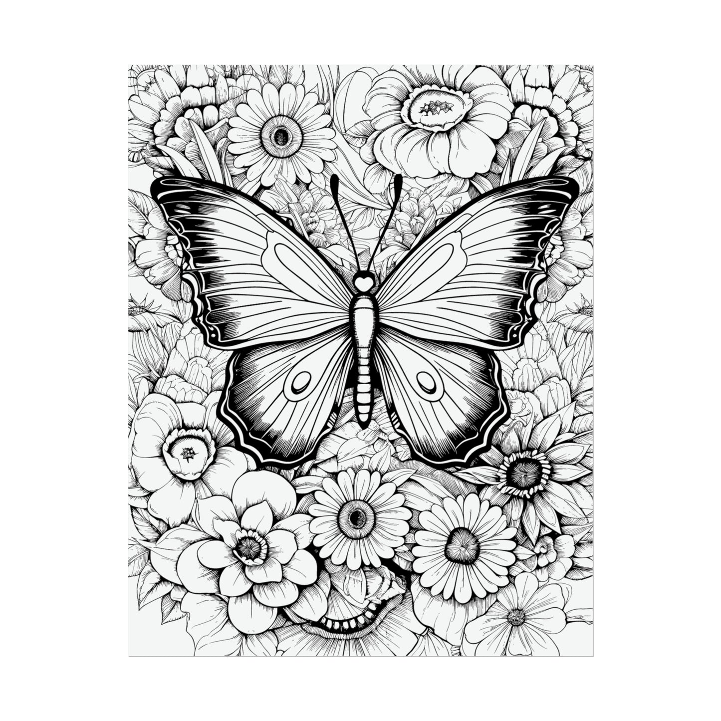 Butterfly Coloring Art Posters