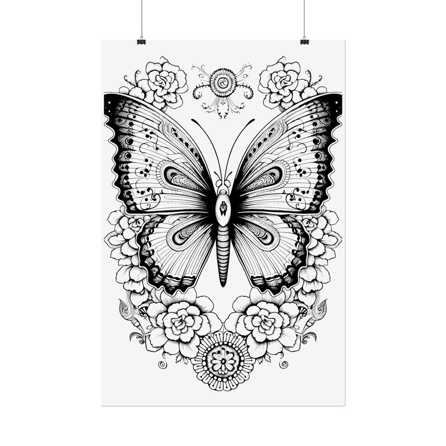 Butterfly Coloring Art Posters