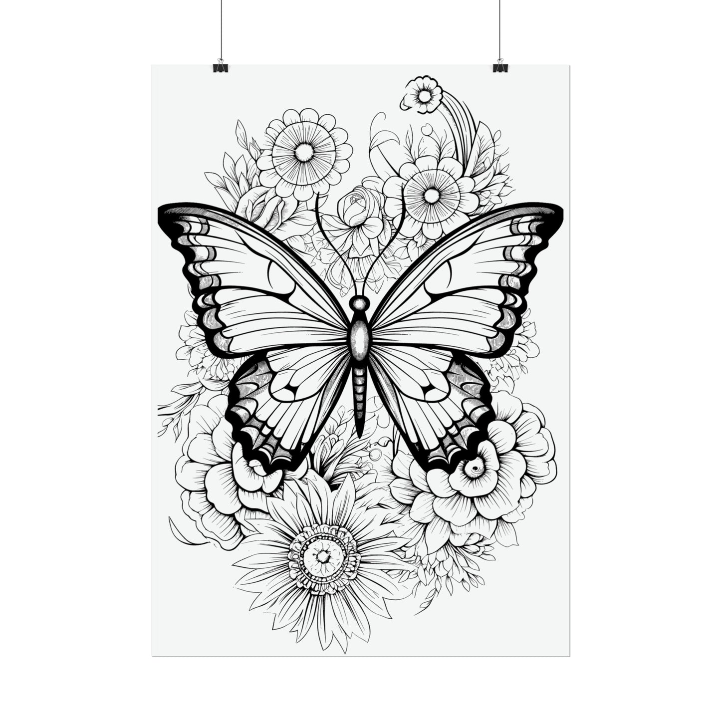 Butterfly Coloring Art Posters