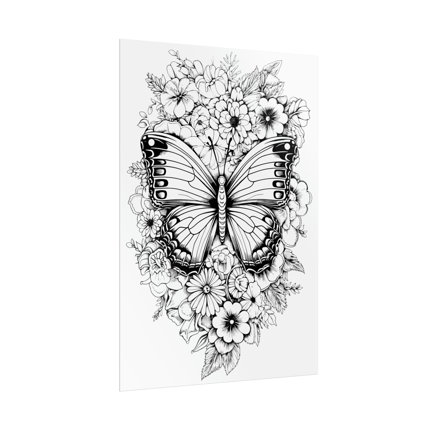 Butterfly Coloring Art Posters
